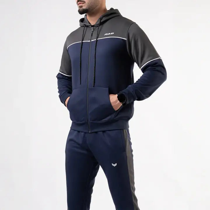 Navy Grey Panel Tracksuit