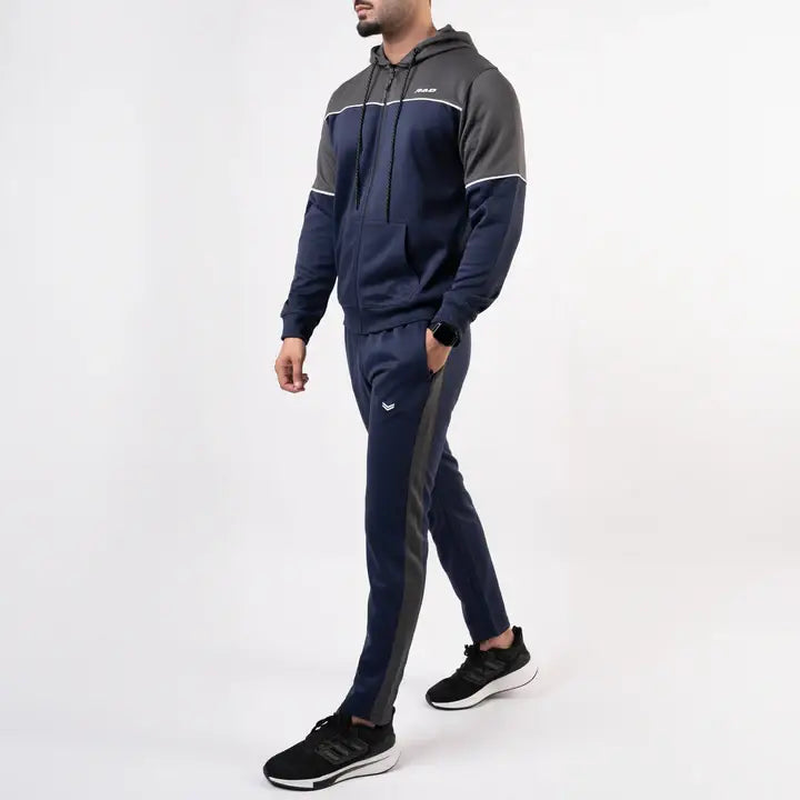 Navy Grey Panel Tracksuit