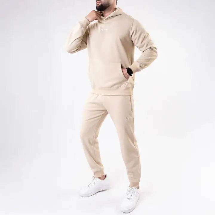 Plain Beige Fleece Tracksuit
