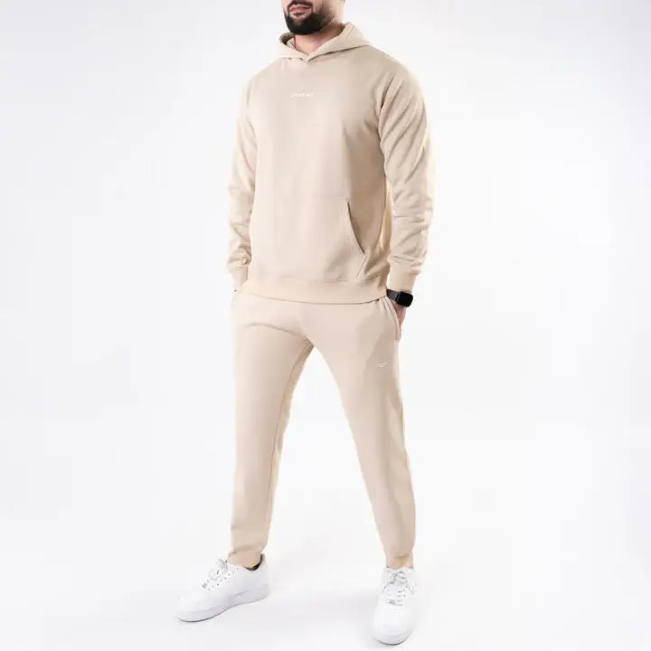 Plain Beige Fleece Tracksuit