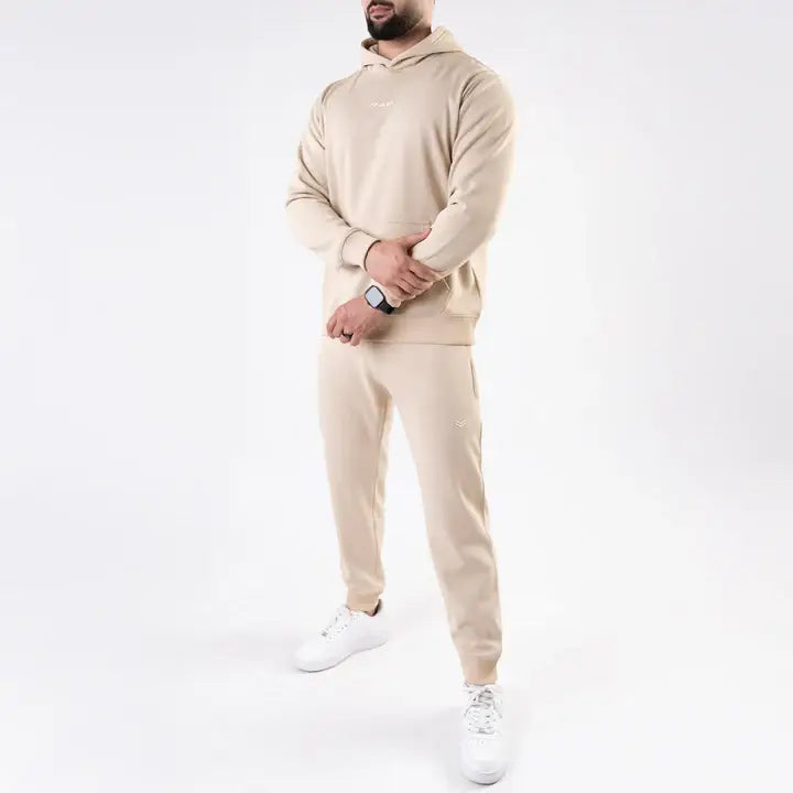 Plain Beige Fleece Tracksuit