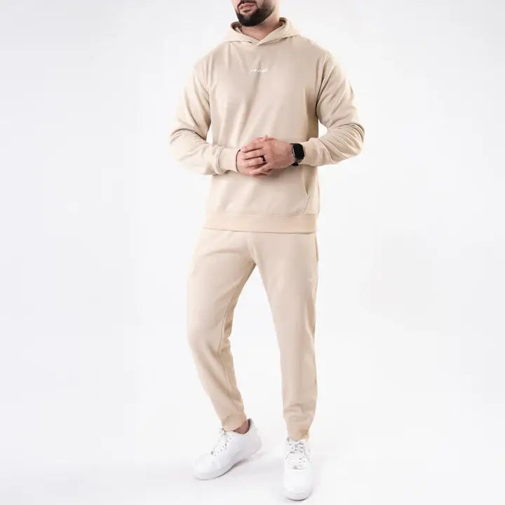 Plain Beige Fleece Tracksuit